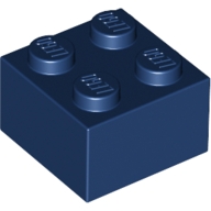 Lego kostka (kostička) 2x2, tmavě modrá (4264580, 4296785)